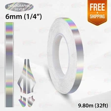 CHROME RAINBOW 1/4" 6mm PIN STRIPE Car Model Streamline TAPE Decal Vinyl Sticker