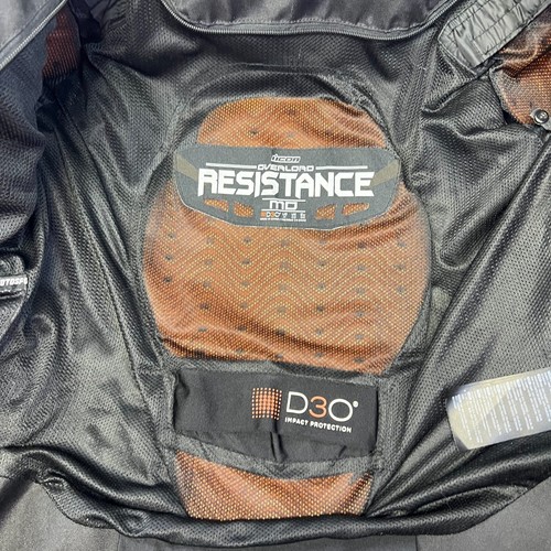 Icon Mens Overlord Resistance Black Motorcycle Jacket Medium D30 Impact Protects - Picture 9 of 16