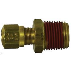 38074 Adapter, 1/4 in Tube OD x 1/4 in Male NPTF, Brass, 2 Pack - Picture 1 of 1