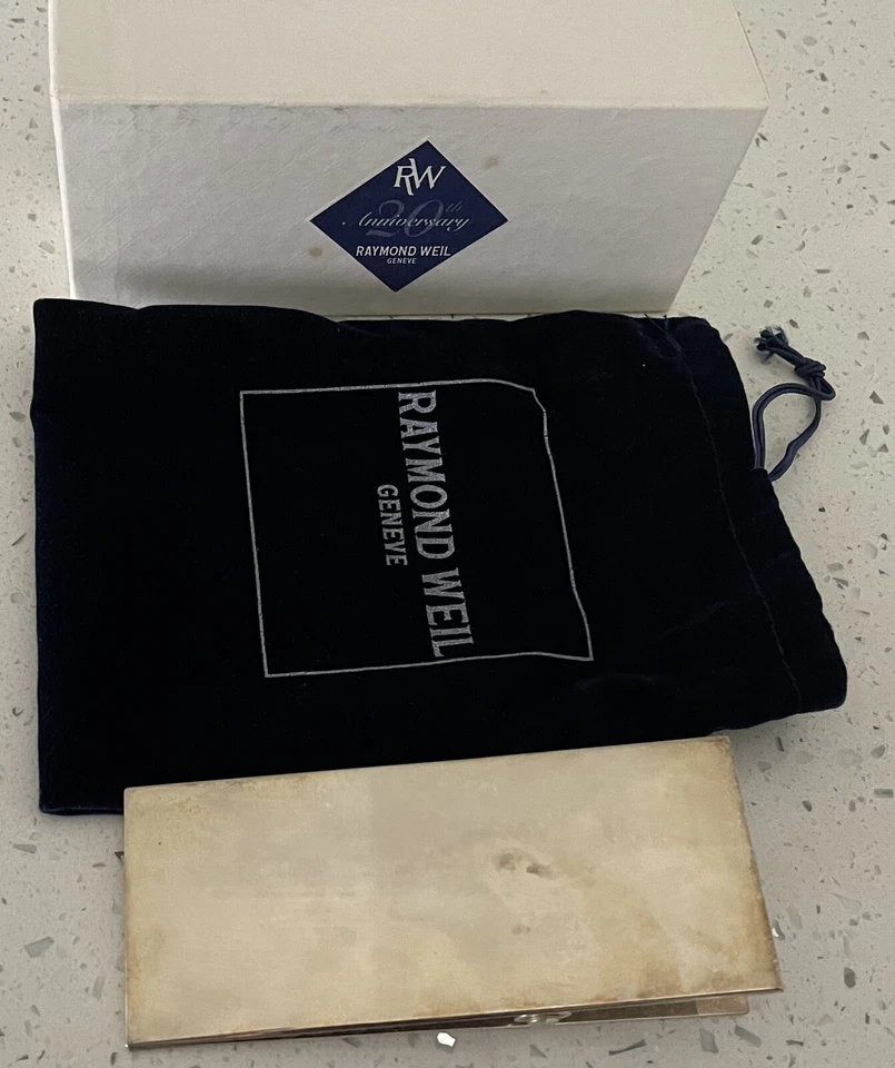 RAYMOND WIL GENEVE 20 ANIVERSARIO CLIP DE PAPEL GIGANTE PLATEADO EN UNA BOLSA PROTECTORA Foto 3 de 4