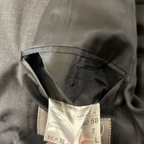 Canali Blazer Herren 58 L Dunkelgrau Wolle Sport Mantel Anzug Jacke Arbeit Formell Italy - Bild 9 von 14