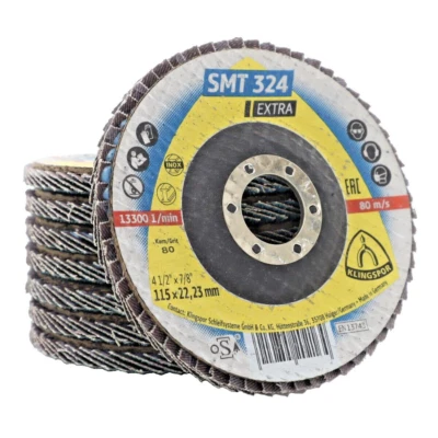 10x Flap Discs Klingspor 80G Zirconium 115mm Metal, Steel, Wood, Grinding