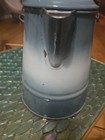 Vintage Enamelware Coffee Pot Cowboy Kettle Two Toned Blue — photo 7
