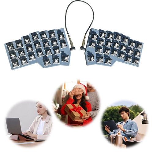 Split Keyboard Wired Left Right Hand Keyboard Hot Swap Support QMK/VIAL Gaming - Photo 18/21