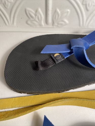 Luna Sandale Wasser zu Land Laufen blau gelb Leder Knöchelriemen Herren 7/Damen 9 - Bild 9 von 24