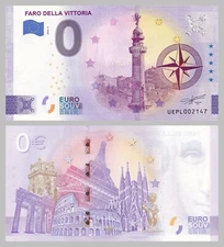 0 Euro Souvenir Note Lighthouse Faro Della Vittoria