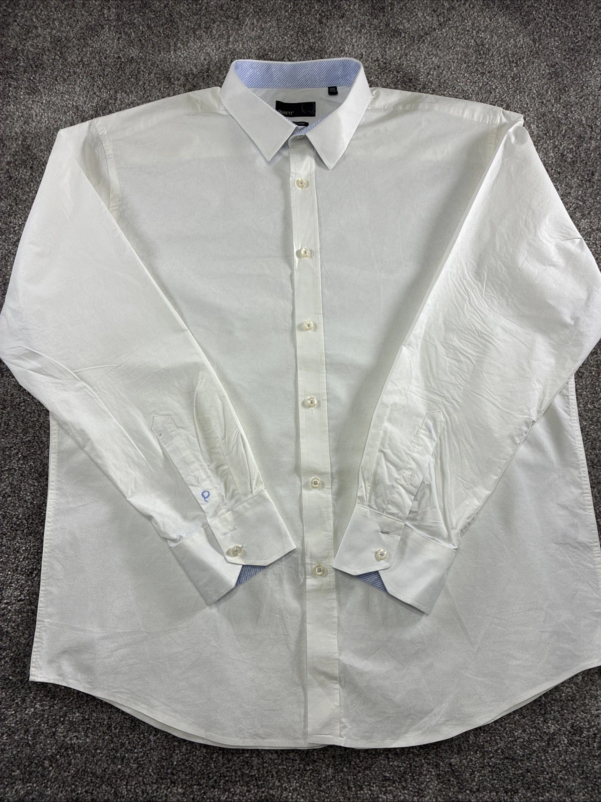 Quieti 100% Fine Cotton L/S Shirt Men's XXL White With Hidden Floral