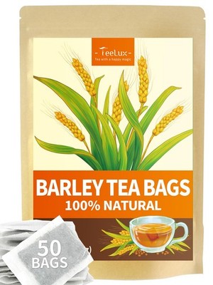 TeeLux Barley Tea Bags, Pure Roasted Tea, 50 Count (Pack of 1)