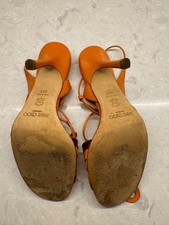 Jimmy Choo Bali 100 Orange Purple Leather Sandals EU 38.5 US 8 Made in Italy P