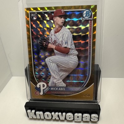 2025 Bowman Chrome - Mick Abel, Mick Abel #11 Gold Geometric Refractor /50 (RC)