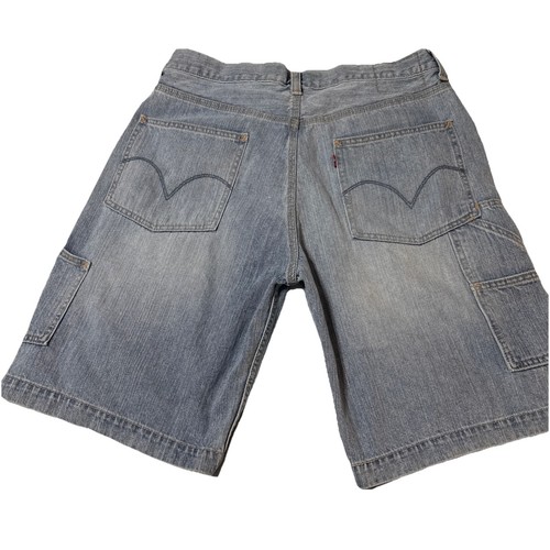 Levi’s Mens Carpenter Denim Shorts Size 34, Blue Jean 100% Cotton Vintage - Picture 7 of 9