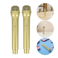 2 Pcs Pretend Microphone for Kids Music Party Favor Plastic Mics