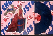 Kylie Minogue Hand Signed Christmas Vinyl Record Fully Wrapped NEW Blue Marble