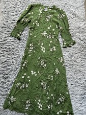 Reformation Dress Womens 8 Green Carolena Lomita Floral Print Midi Maxi Boho