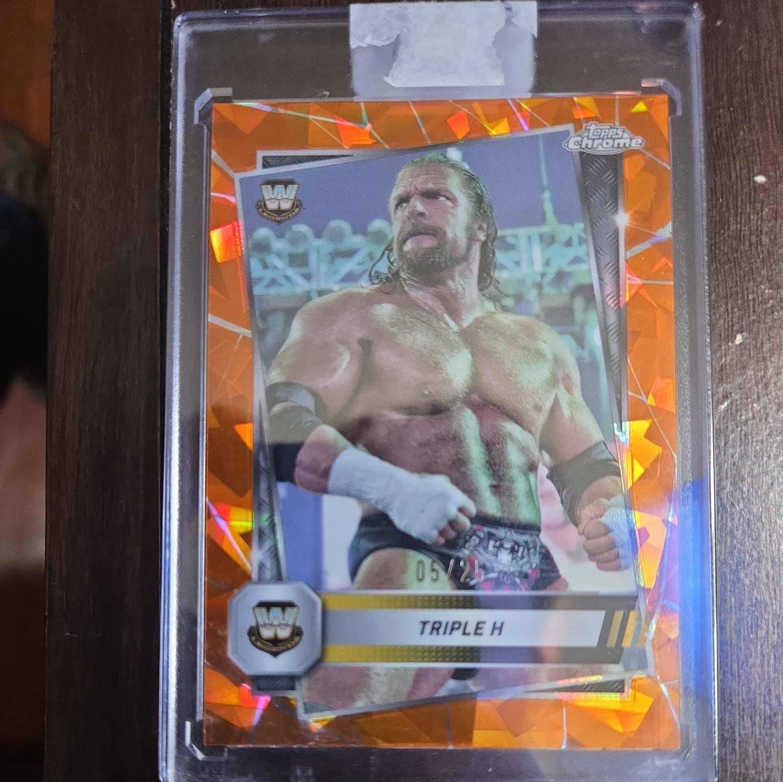 2025 Topps Chrome WWE - Orange Geometric Refractor #22 Triple H 5 /25