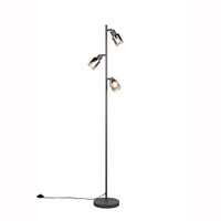 Stehlampe Standleuchte BüRolampe Schwarz Metall 3-Flammig E14 FußSchalter H 154