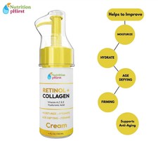 Retinol Collagen, Hyaluronic Acid, Vitamin C AntiAging Wrinkle Serum Cream 4oz