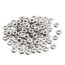 100pcs 8#-32 304 Stainless Steel Hexagon Hex Nut Silver Tone