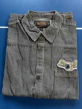 Von Dutch NWT Retro Genuine Railroad Striped Denim Mechanic Shirt