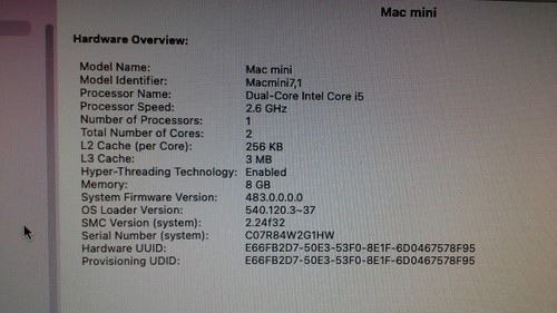 Apple A1347 Mac Mini Core i5-4278U 2.6GHz 8GB RAM 1TB Flash AND 2TB HDD - Afbeelding 5 van 8