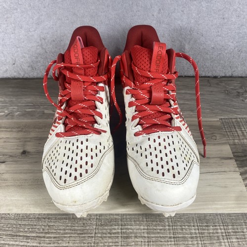 Under Armor Men's UA Leadoff Low RM Baseball Cleats Red White US Size 8 - Picture 2 of 9