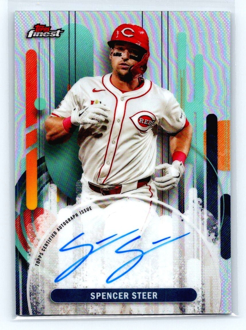 2025 Topps Finest Autographs Spencer Steer #FA-SS Cincinnati Reds AUTO Refractor