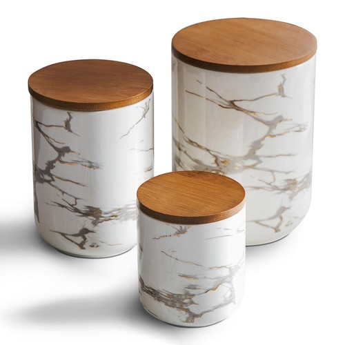 Canister Sets for Kitchen, White Ceramic Kitchen Canisters for Countertop wit... - Picture 8 of 8