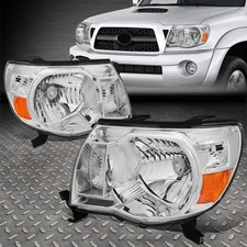 FOR 05-11 TOYOTA TACOMA CHROME HOUSING AMBER CORNER HEADLIGHT REPLACEMENT LAMPS