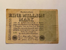 Vintage German 1 Million Mark Reichsbank Note Berlin 1923 Inflation Money