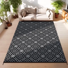 BSHAPPLUS Outdoor Rug 6X9 Ft Waterproof Patio Rug Area Rug for Living Room Outdo