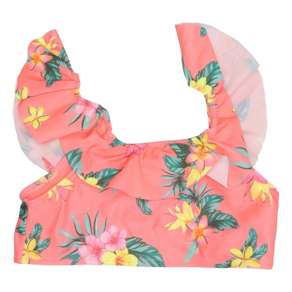 H&M, bikini, taille : 110/116, élasthanne/polyester, rose/jaune/vert, fleurs ... - Photo 2/4