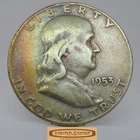 1953-D Franklin Half Dollar, 90% Silver, TONED - #C57662NQ