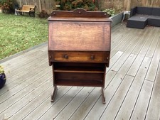 Vintage compact Oak Bureau Writing Desk