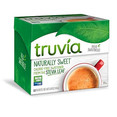 Truvia Natural Stevia Sweetener Packets, (Net Wt. 5.64 oz) (Pack of 12), 80 Coun