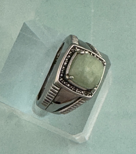 Stainless Steel Amazonite Gemstone Ring SZ.11 ~ 323 - Picture 3 of 5