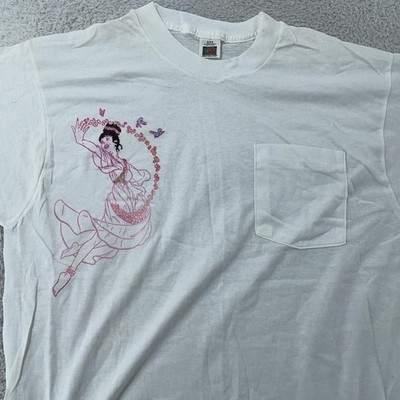 Vtg New Vision Cafe S.O.E State of Enchantment Pocket T-Shirt L Rock Concert 90s