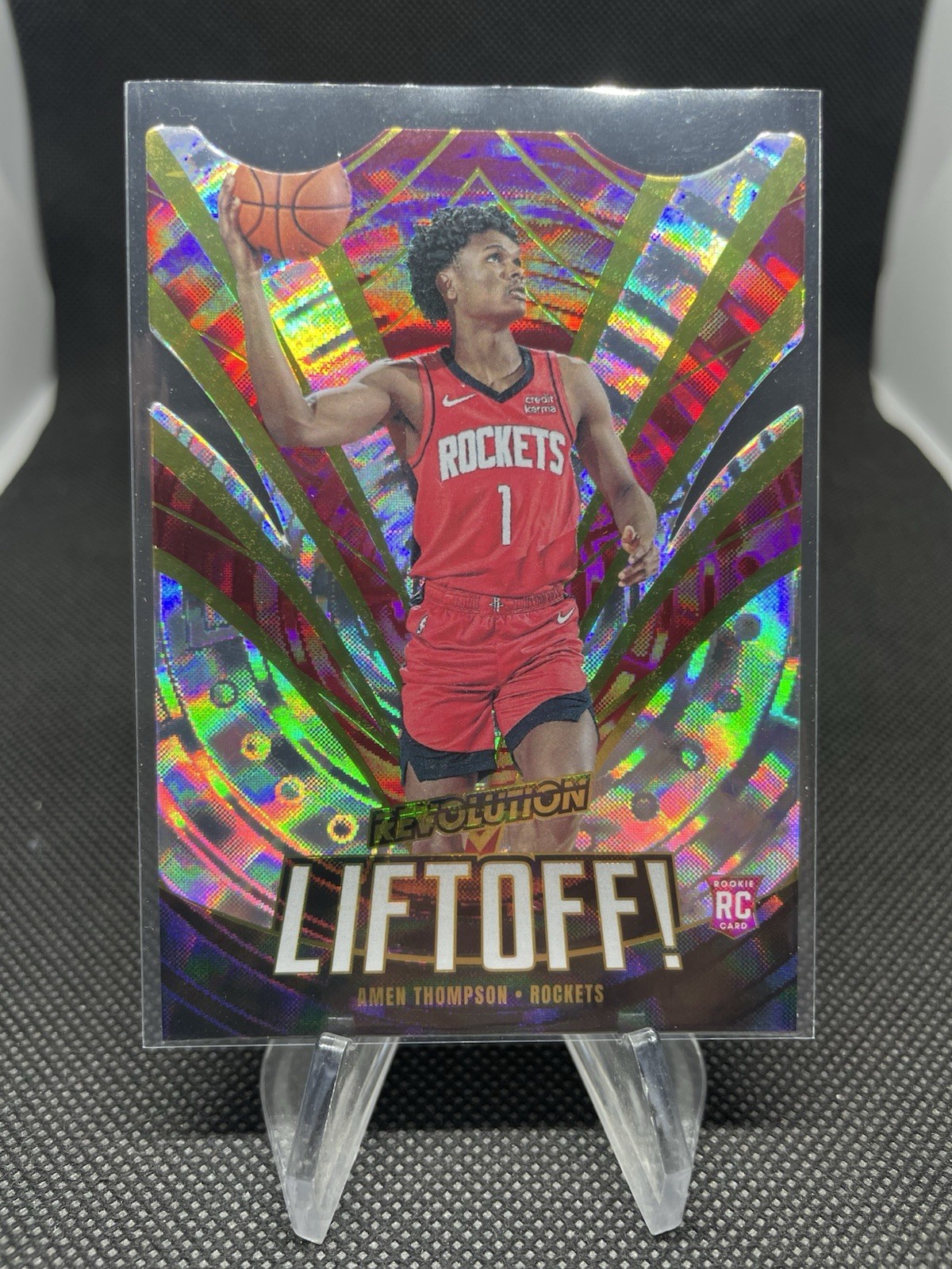 Amen Thompson 2023-24 Panini Revolution Liftoff Fractal Rockets Rookie