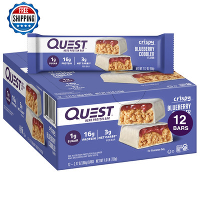 Quest Nutrition Crispy Blueberry Cobbler Hero Protein Bar 16g Protein 1g Sugar