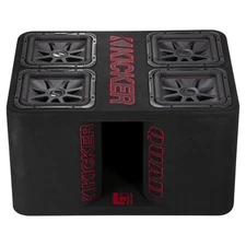 Kicker 47QL7R122 12-Inch (30cm) Loaded Ported Quad Box, 2-Ohm