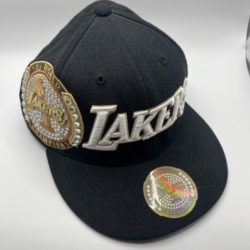 Los Angeles Lakers Adidas Black 16x World Champions Hat Cap S/M RARE