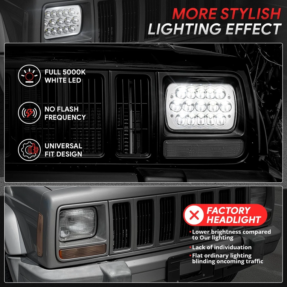 Faros LED transparentes carcasa cromada Fit 85-19 Ford E150 E250 E350 7X6 H6054 Foto 2 de 4