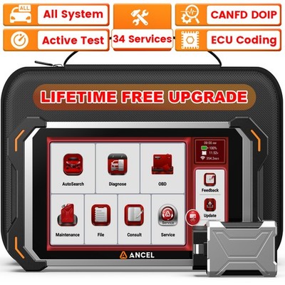 ANCEL DS600 BT Auto OBD2 Scanner All System Bidirectional Scan Tool ECU Coding