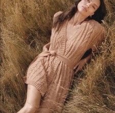 NWT Spell And The Gypsy Collective Yellowstone Knit Cardi Mini Dress With Tie