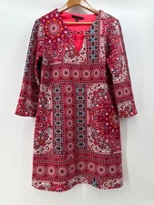 Tiana B Women  s Size 8 Peach/Red Flowers Pullover Keyhole Dress