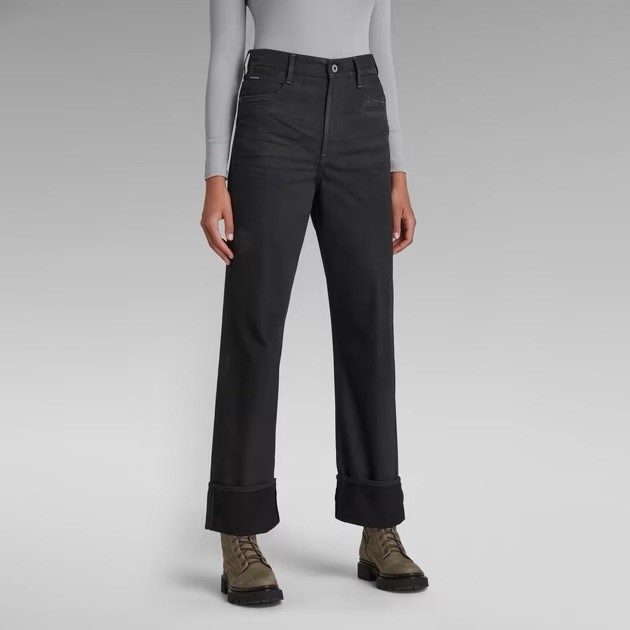 G-Star RAW Tedie ultra High Rise Straight Jeans Jet Black womens