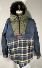 DSQUARED2 K-Way Camicia Uomo Denim a Quadri Pannelli Taglia L Nuova con etichette