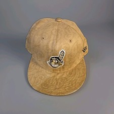 New Era 59FIFTY Cleveland Indians Chief Wahoo Suede Fitted Hat Brown Size 7 5/8