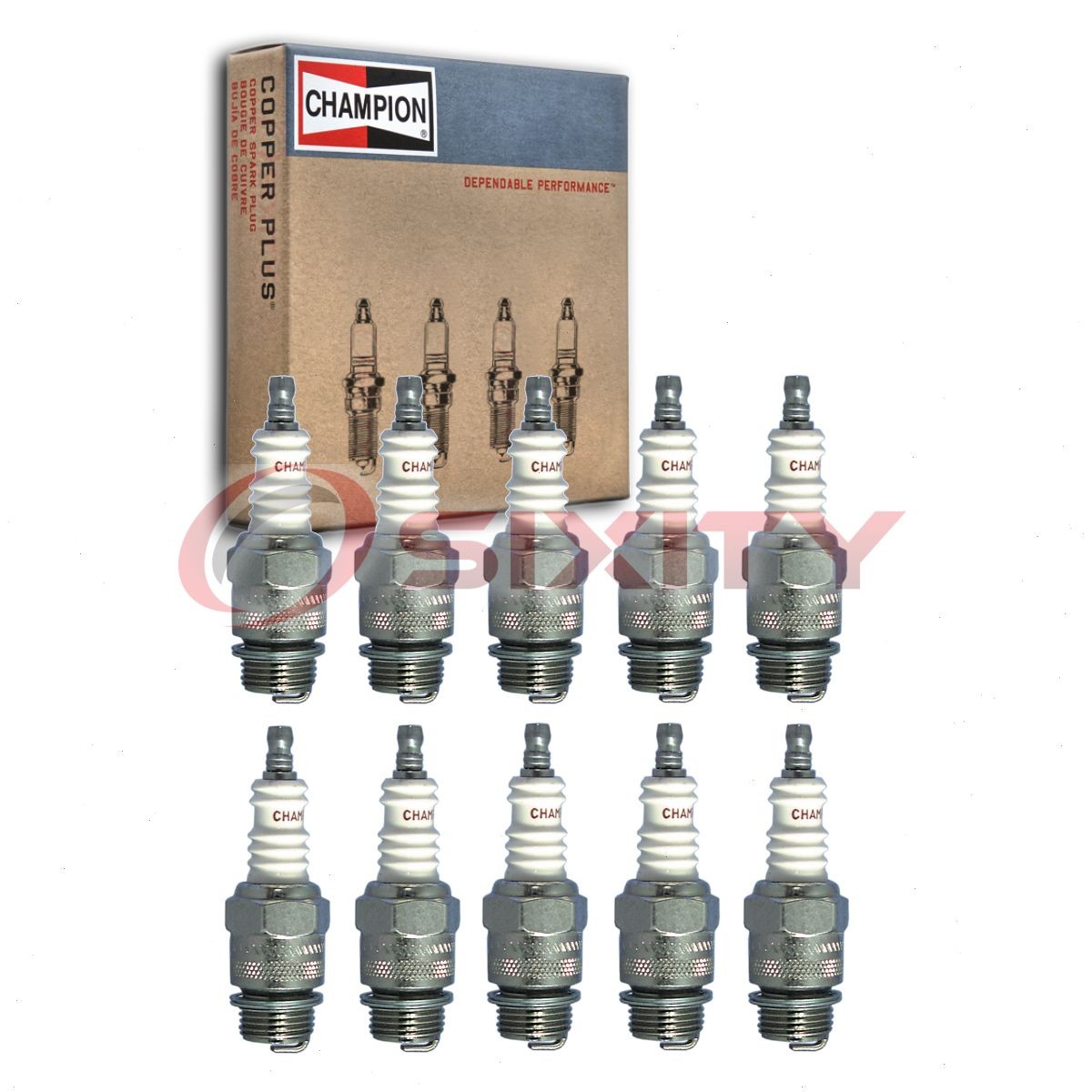10 pc Champion Industrial 555 Spark Plugs for UD16 BZ8 92231 2910 Ignition qc