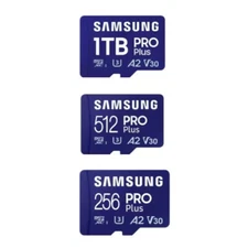 Samsung PRO PLUS 256GB 512GB 1TB Micro SD A2 HD V30 U3 4K  MicroSDXC Memory Card
