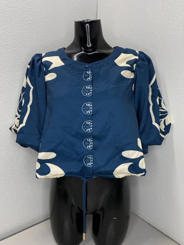 Ciebon Womens Outfit Set Blue Size S Charissa Top & Marshelle Short Printed - Picture 2 of 14